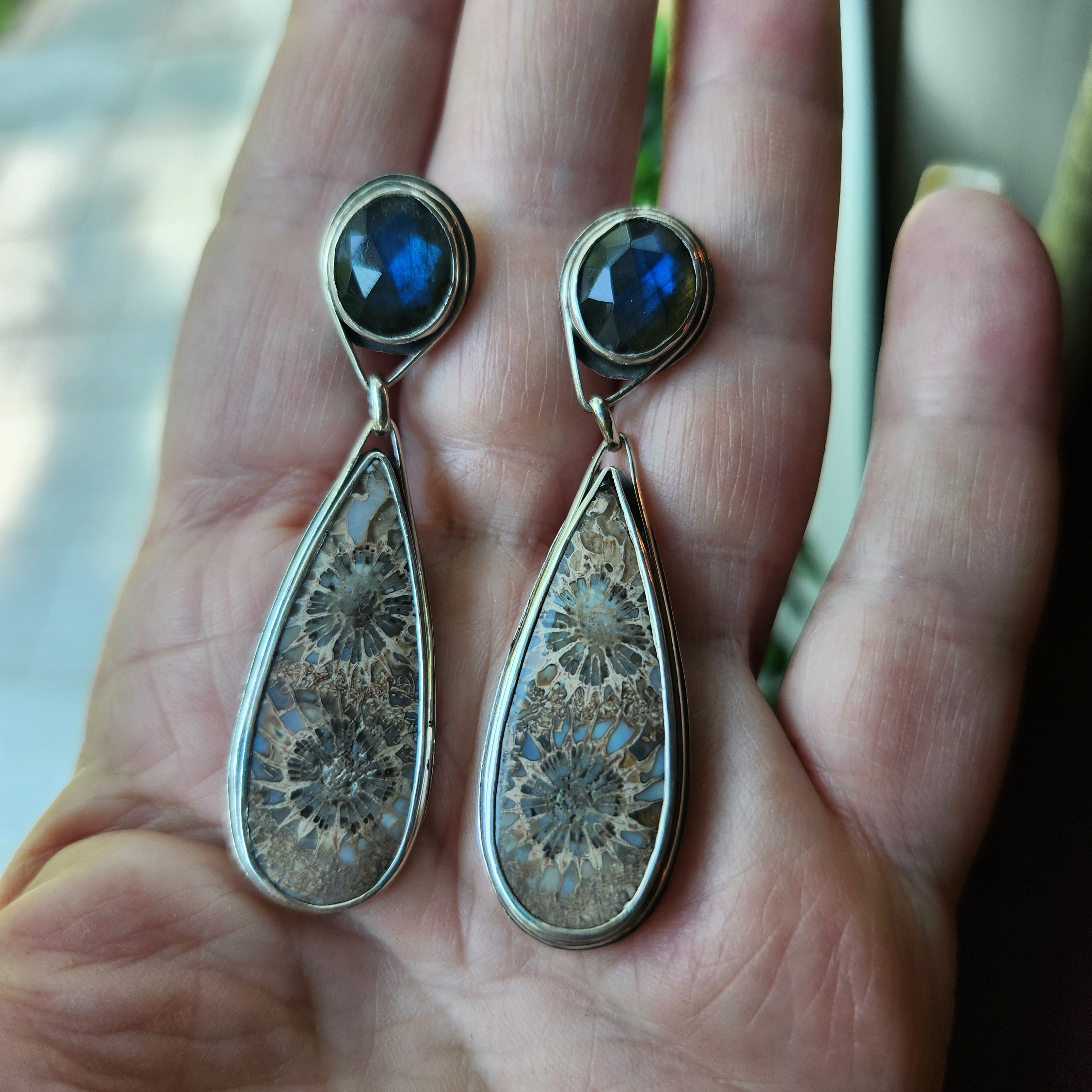 Fossil Coral Earrings