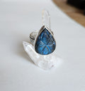 Carved Blue Labradorite Ring